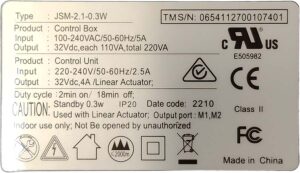 RIN 2-J ohjausyksikkö kilpi