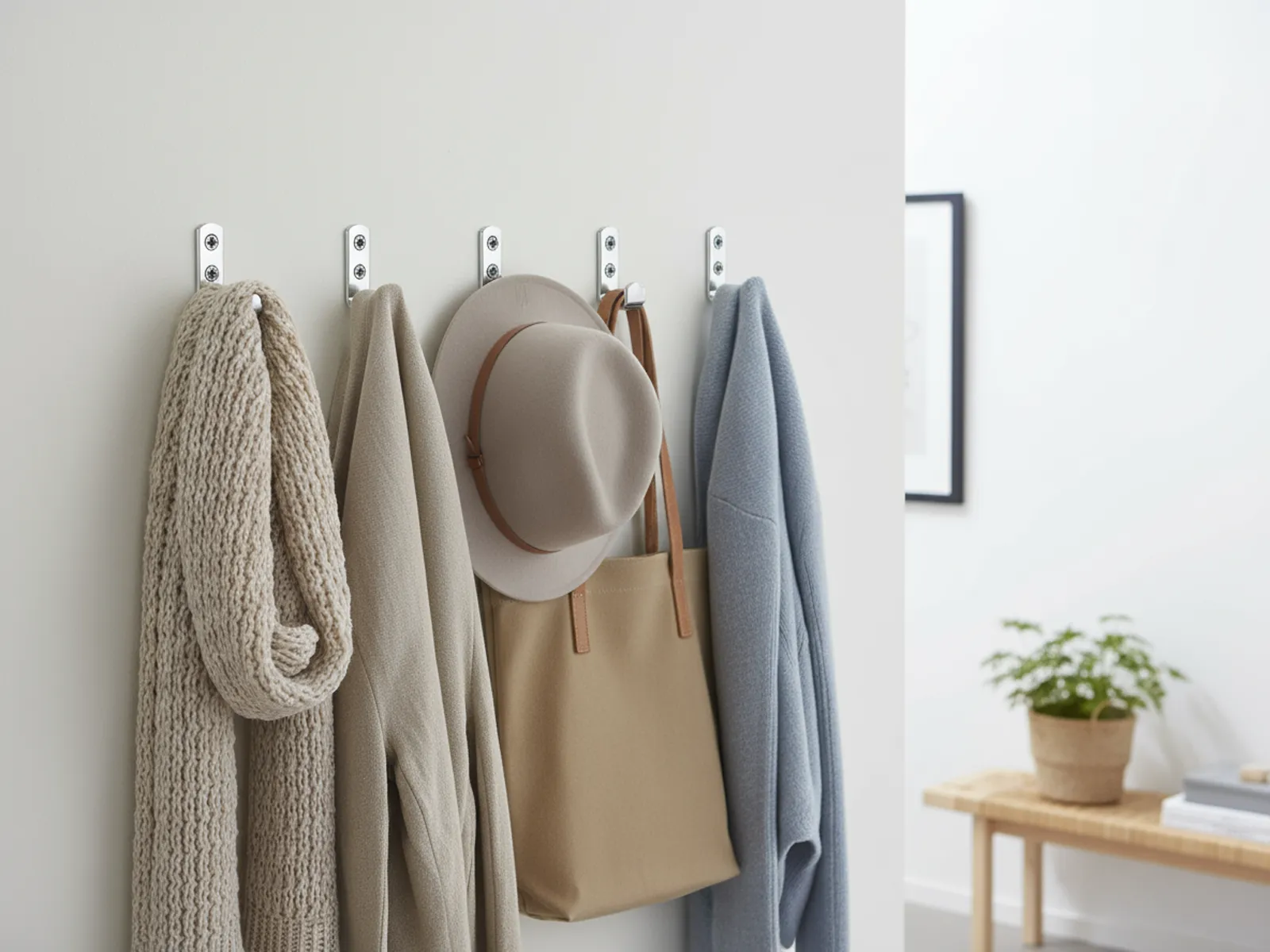 Kromiset vaatekoukut