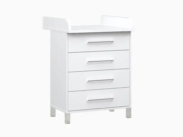 Nyytti Lipasto hoitotasolla valkoinen ja kromi