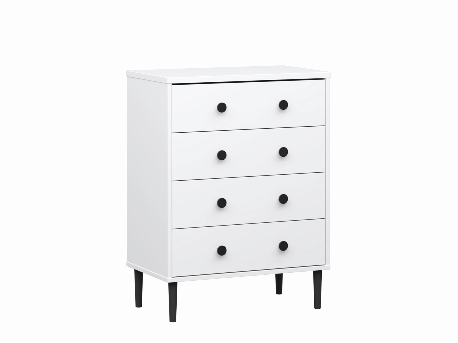 Nyytti Lipasto hoitotasolla valkoinen ja musta nuppivetimillä - Image 6