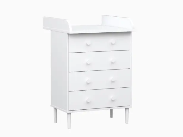 Nyytti lipasto hoitotasolla valkoisilla nuppivetimillä